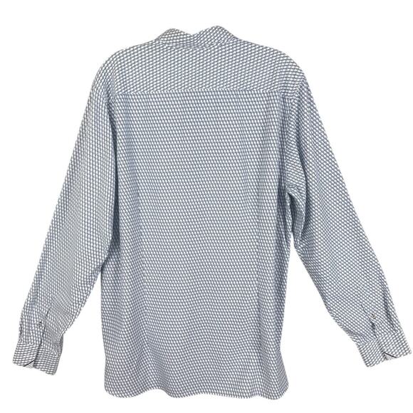Ted Baker Men's Casual Button Up Long Sleeve Shirt Blue White Geometric Size 5 - Picture 2 of 10